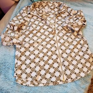 Michael Kors chain link blouse with French cuffs